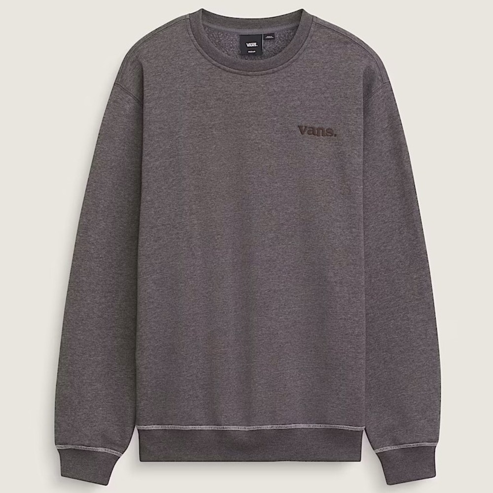 Vans 66 Crew Sweats Gray Pullover Fleece‎ Sweatshirt Womens Size L NWT